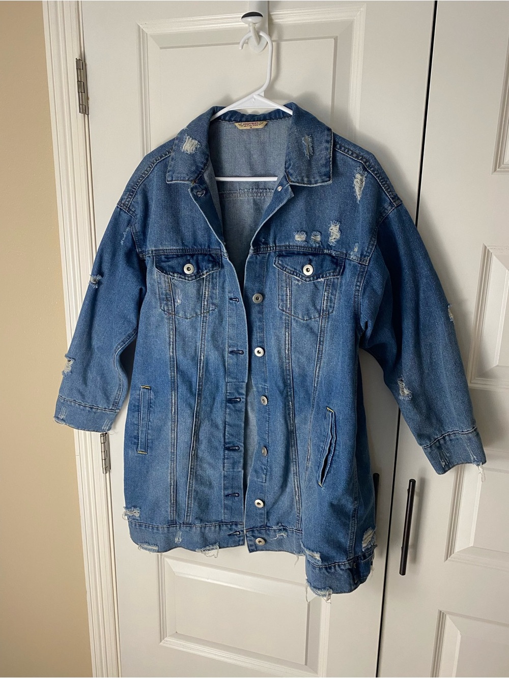 Highway Jeans Distressed Light Blue Denim Jacket